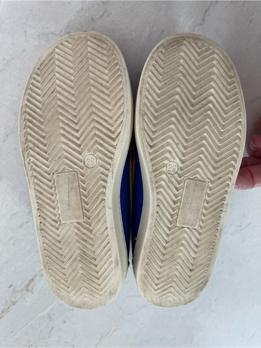 MOSCHINO KIDS Blue, Red & Yellow Leather Penny Loafers - EUC - EU29/US11.5 KIDS - Picture 8 of 12